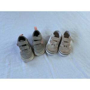 Girls Toddler's Van's Off The Wall Shoe Set Gray/Pink Size 5 and 5.5